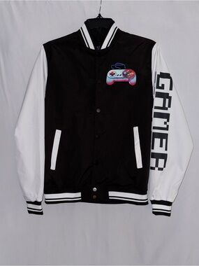 NWT Seven Souls  'GAMER FOR LIFE' Varsity Jacket Size 14/16 (Kids)